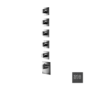 Almar High Flow Square Термостат для душа, внешняя часть, 5 потреб, цвет: 316 brushed absolute black E180085.AB316