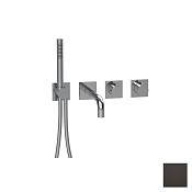 Almar Modular Square Термостат для ванны с изливомидушем, внешняя часть, цвет: polished deep black E180185.DB