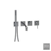 Almar Modular Square Смеситель для ванны: излив, душ, внеш. часть, цвет: 316 brushed stainless steel E180193.316