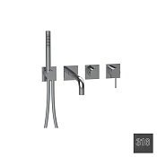 Almar Modular Square Смеситель для ванны: излив, душ, внеш. часть, цвет: 316 brushed absolute black E180193.AB316