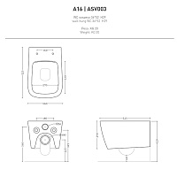 ArtCeram A16 Унитаз подвесной безободковый 36x52 см, цвет: gravel ASV003 60 00