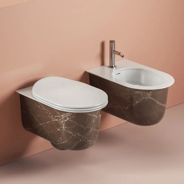 ArtCeram Chic Унитаз подвесной безободковый 38x53 см, цвет: bronze amani CHV001 49 00