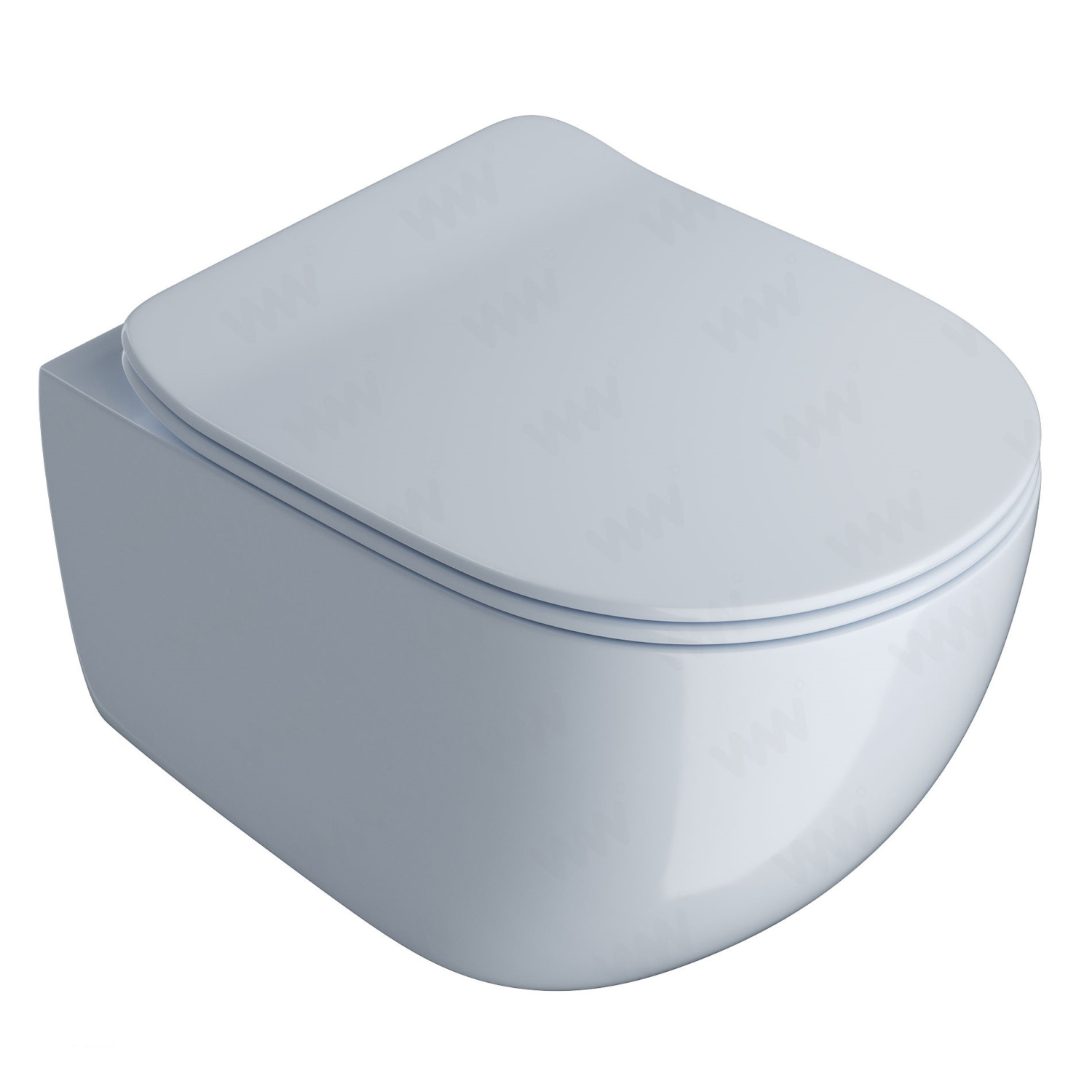 ArtCeram File 2.0 Унитаз подвесной безободковый 37x52 см, цвет: pale blue FLV004 65 00