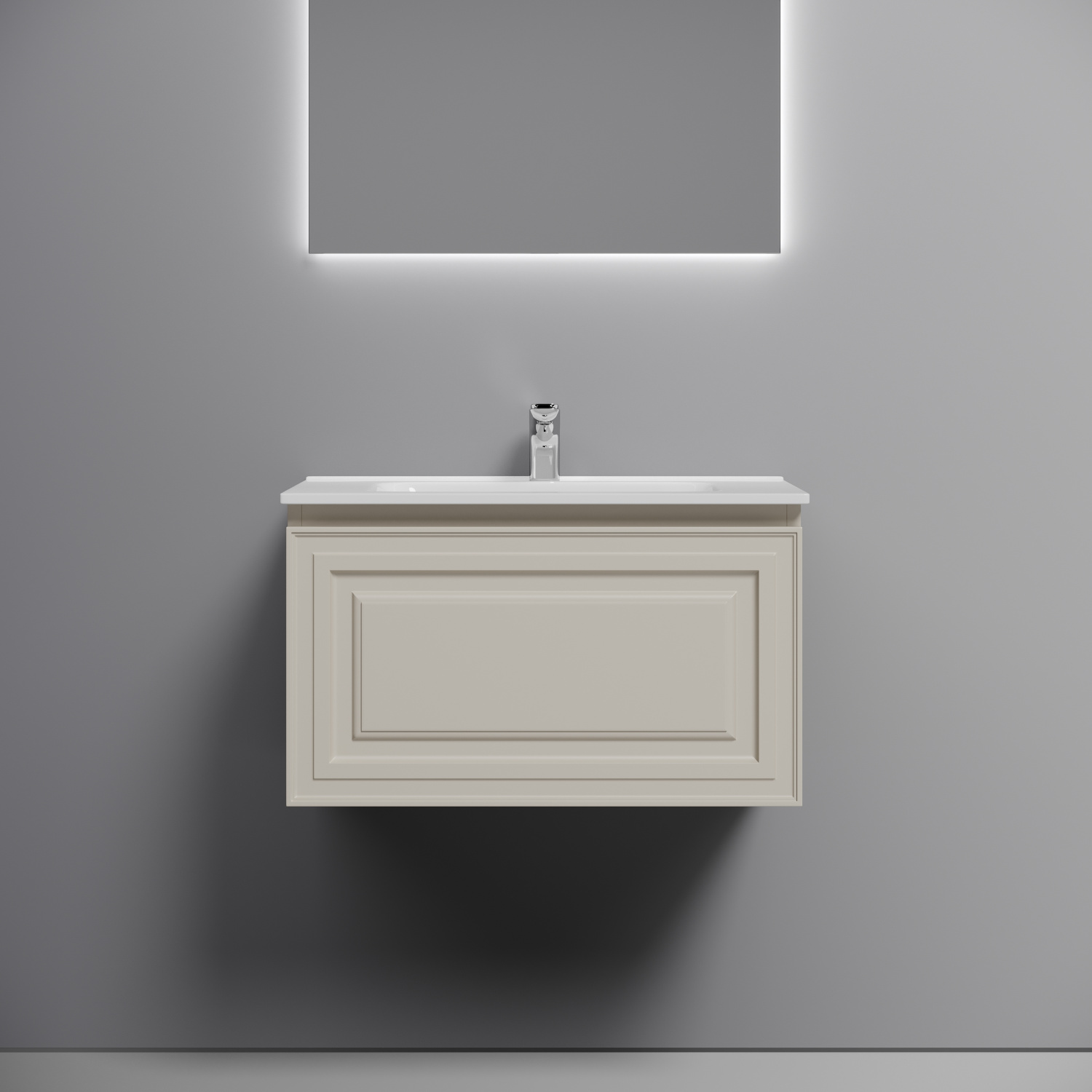 Sancos Very Тумба под раковину, подвесная 69х44,5х40,6h см, один ящик с доводчиком, цвет: beige soft VR70CE