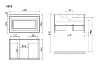 Sancos Very Тумба под раковину, подвесная 69х44,5х40,6h см, один ящик с доводчиком, цвет: beige soft VR70CE