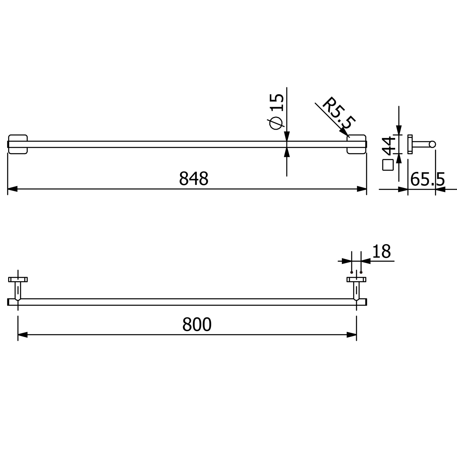 Kludi Vela S Полотенцедержатель 84,8 см, подвесной, цвет: хром 2596105