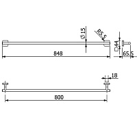 Kludi Vela S Полотенцедержатель 84,8 см, подвесной, цвет: хром 2596105