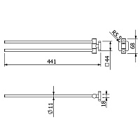 Kludi Vela S Полотенцедержатель 44,1 см, подвесной, цвет: хром 2597705