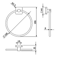 Kludi Vela S Полотенцедержатель 16,8 см, подвесной, цвет: хром 2597805
