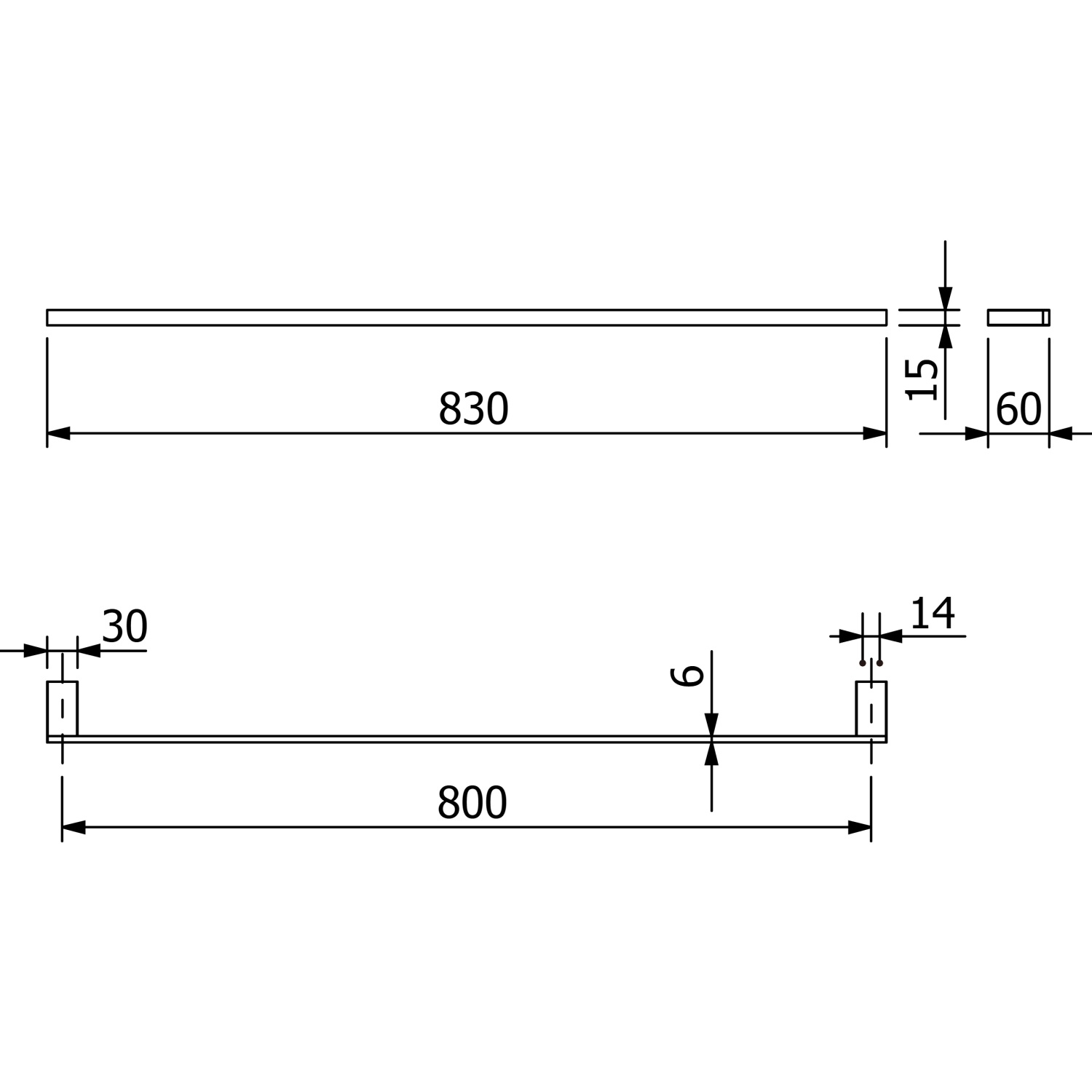 Kludi Vela C Полотенцедержатель 83 см, подвесной, цвет: белый матовый 3196153