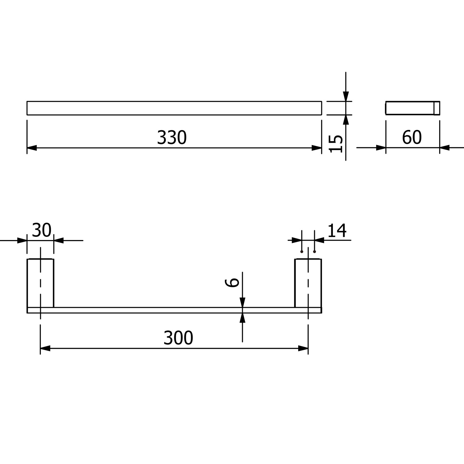 Kludi Vela C Полотенцедержатель 33 см, подвесной, цвет: белый матовый 3196253