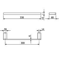 Kludi Vela C Полотенцедержатель 33 см, подвесной, цвет: белый матовый 3196253