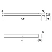Kludi Vela C Полотенцедержатель 43 см, подвесной, цвет: черный матовый 3197739