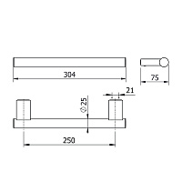 Kludi Vela C Поручень для ванны 30,4 см, подвесной, цвет: хром 3198105