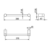 Kludi Vela R Полотенцедержатель 30 см, подвесной, цвет: хром 5896205