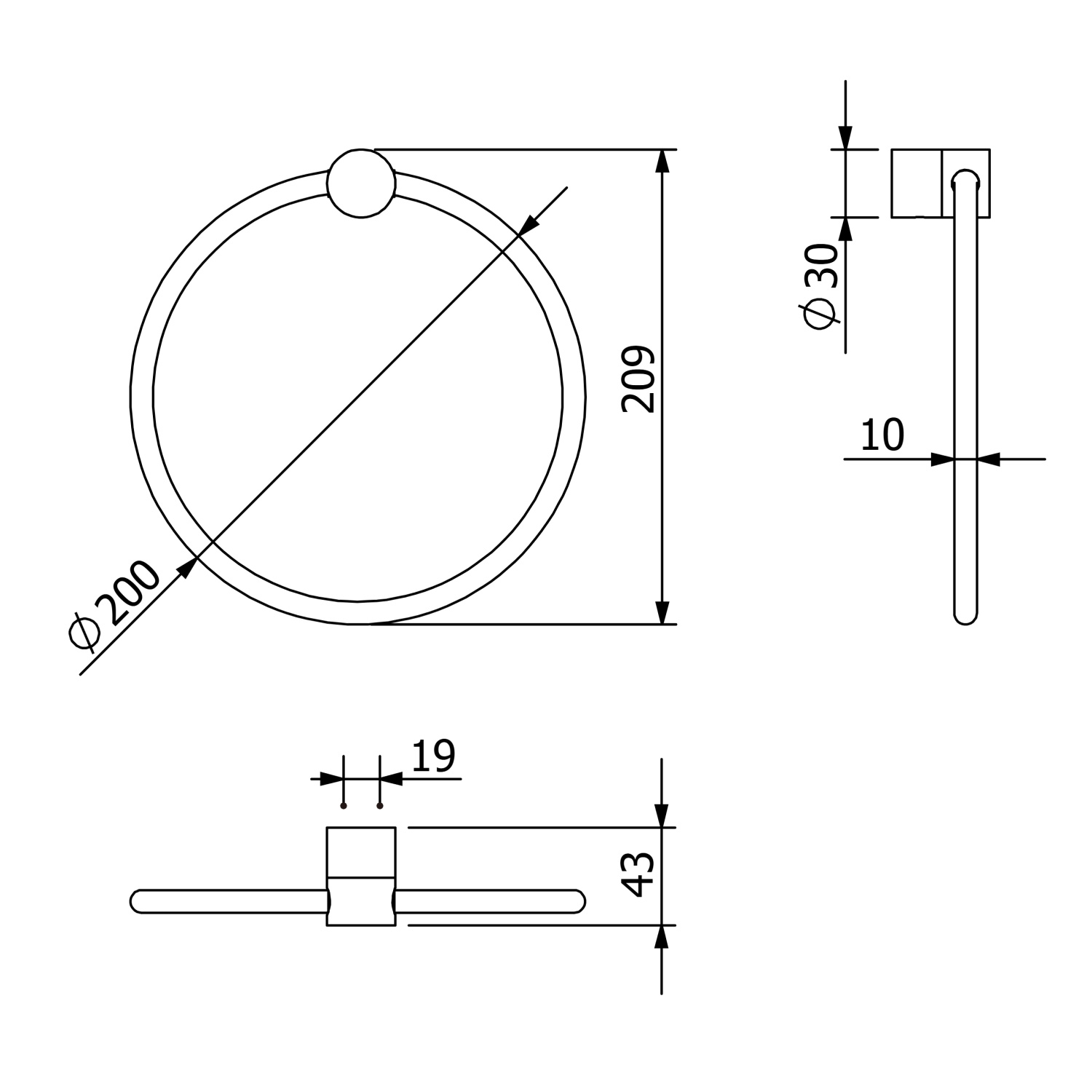 Kludi Vela R Полотенцедержатель 20 см, подвесной, цвет: хром 5897805