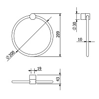 Kludi Vela R Полотенцедержатель 20 см, подвесной, цвет: хром 5897805