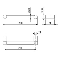 Kludi Vela R Полотенцедержатель 28 см, подвесной, цвет: белый матовый 5898153