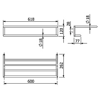 Kludi Vela R Полотенцедержатель 60 см, подвесной, цвет: черный матовый 5898939