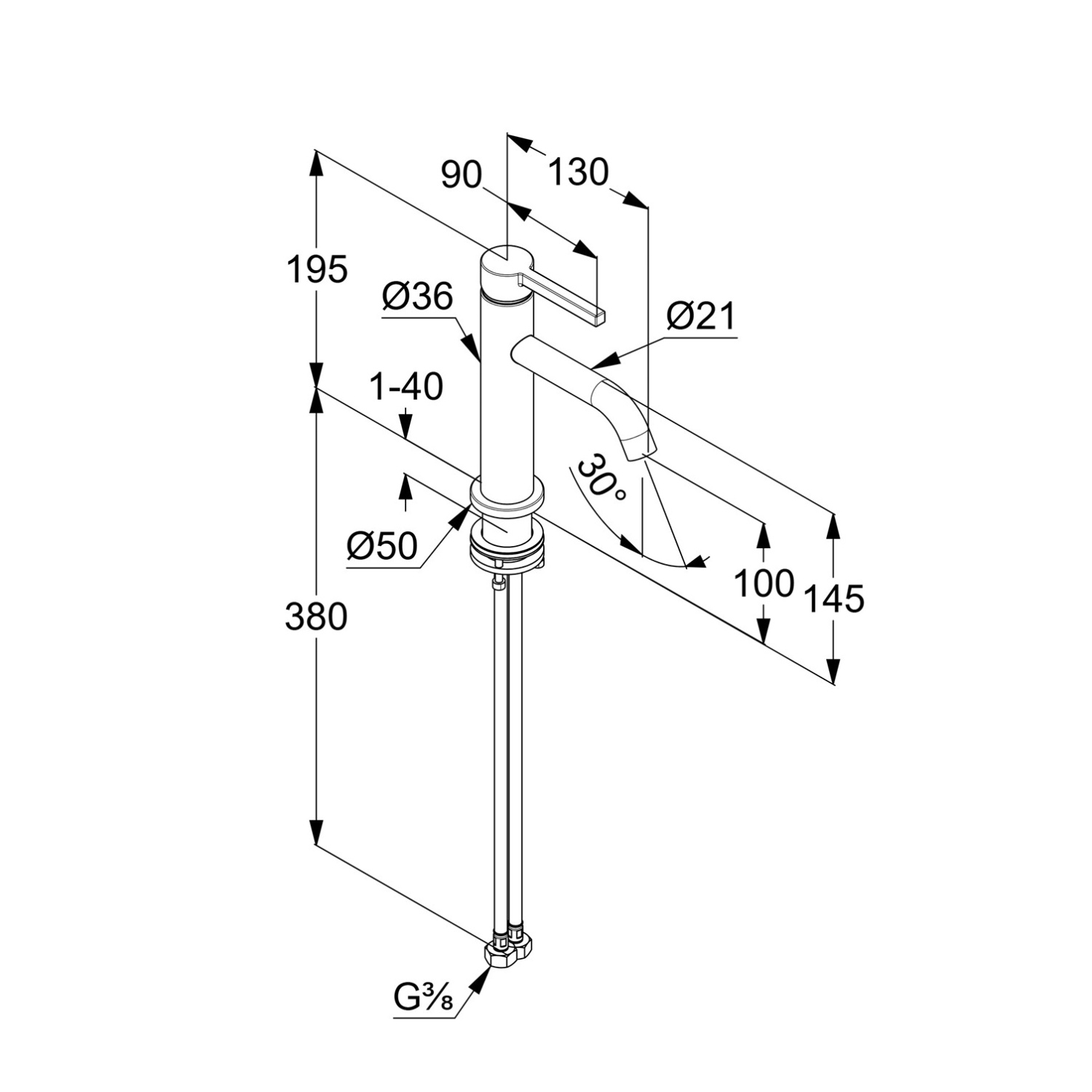 Kludi Nova Fonte Смеситель для раковины, без д/к, длина изл. 10 см, цвет: белый мат. 200265315
