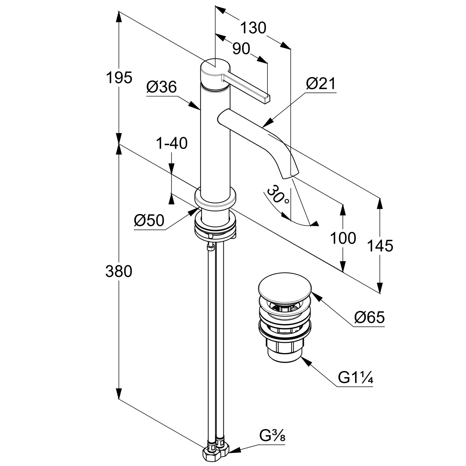 Kludi Nova Fonte Pura Смеситель для раковины, c д/к, длина излива 13 см, цвет: хром 202890515