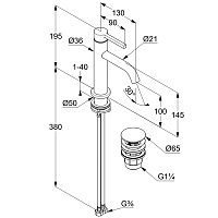 Kludi Nova Fonte Pura Смеситель для раковины, c д/к, длина излива 13 см, цвет: хром 202890515
