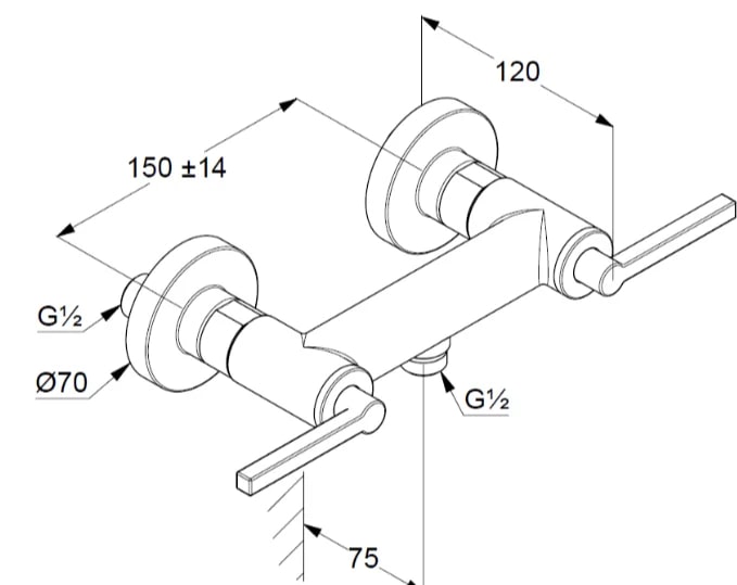 Kludi Nova Fonte Смеситель для душа настенный, цвет: белый матовый 207105315