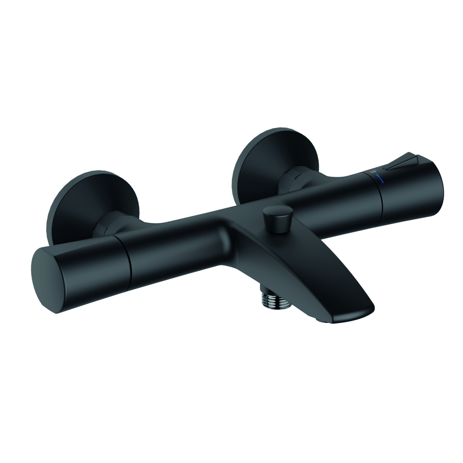 Kludi Zenta SL Смеситель для ванны и душа термостатический, длина излива 18,5 см, цвет: черный 351013938