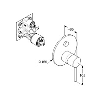 Kludi Bozz Смеситель для душа на 2 потребителя, встраиваемый, внешняя часть, цвет: хром 387590576
