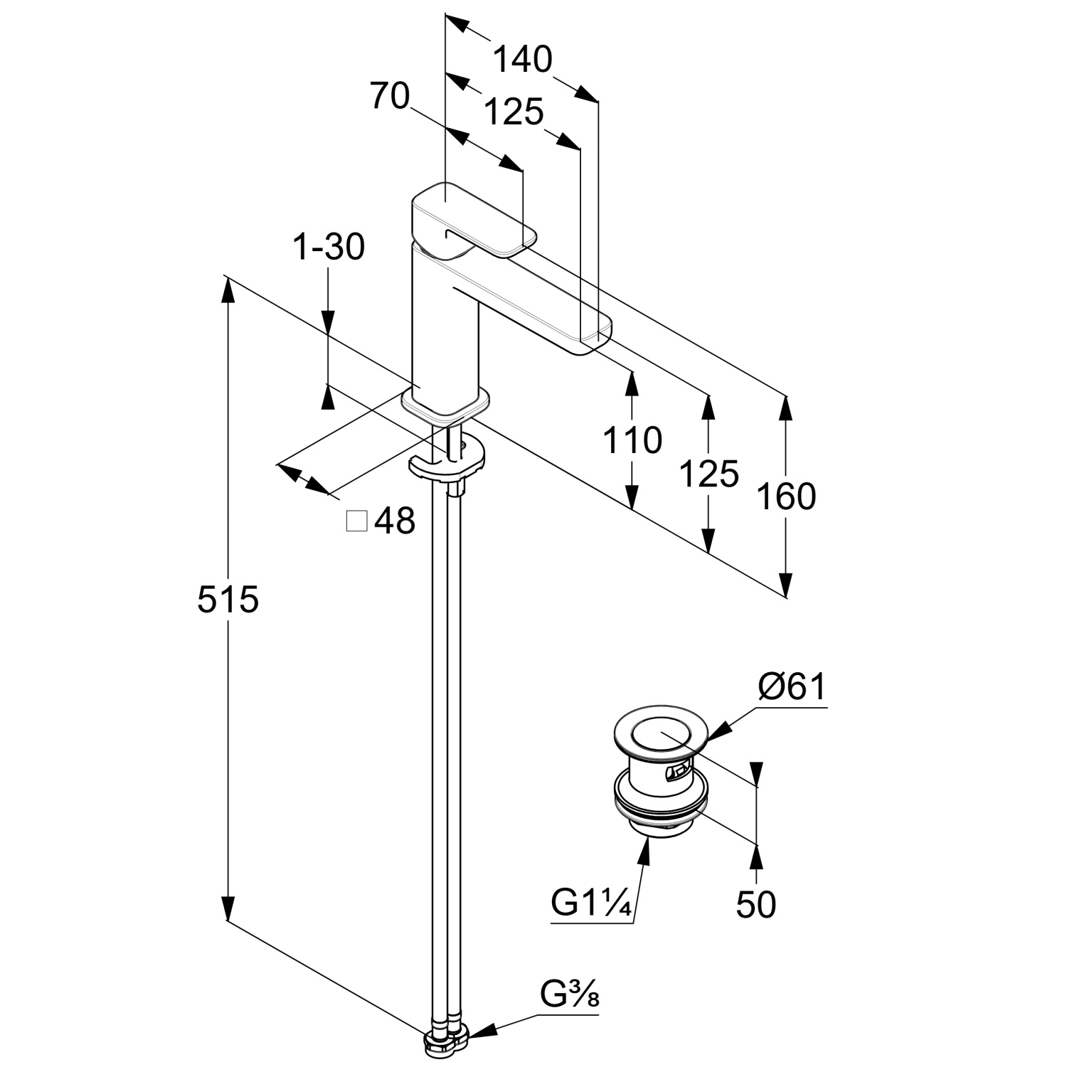 Kludi Renon Смеситель для раковины EcoPlus, c д/к, длина излива 12,5 см, цвет: хром 422890575