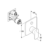 Kludi Renon Смеситель для душа на 2 потребителя, встраиваемый, внешняя часть, цвет: хром 427590575
