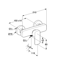 Kludi Renon Смеситель для душа настенный, без излива, цвет: черный матовый 428313975