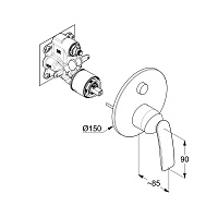 Kludi Balance Смеситель для душа на 2 потребителя, встраиваемый, внешняя часть, цвет: хром 527590575