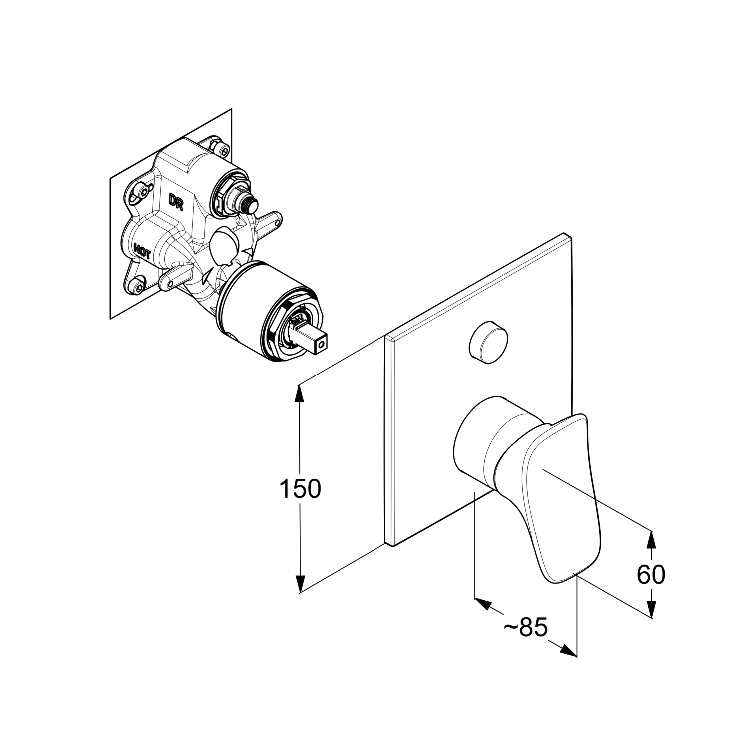 Kludi Ambienta Смеситель для душа на 2 потребителя, встраиваемый, внешняя часть, цвет: хром 537590575