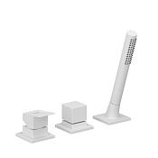 Kludi Decus Смеситель на борт ванны на 3 отверстия, с ручным душем, цвет: белый матовый 544475375