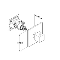 Kludi Decus Смеситель для душа термостатический, на 1 потребитель, встраиваемый, цвет: черный 547393975