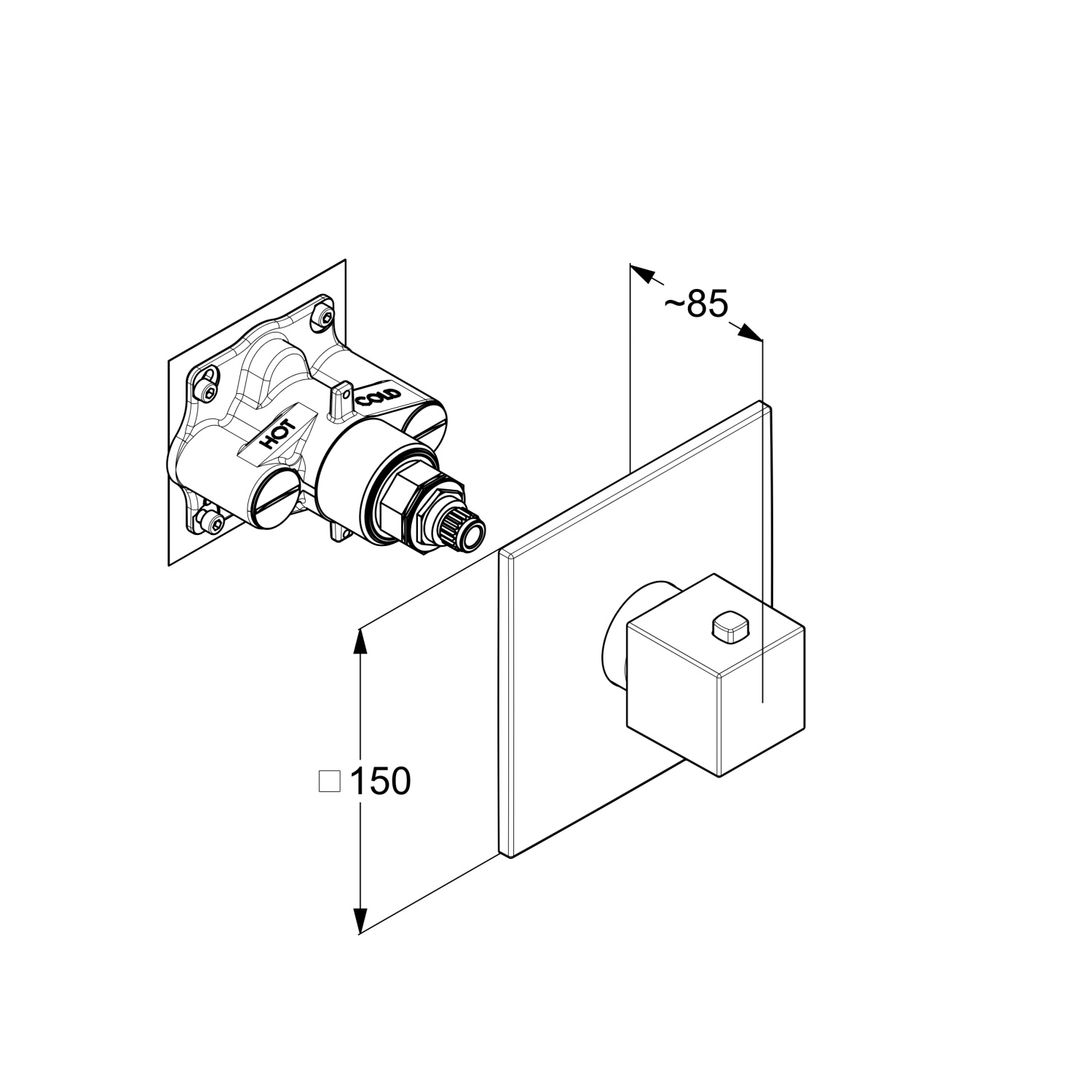 Kludi Decus Смеситель для душа термостатический, встраиваемый, на 1 потребитель, цвет: белый 547395375