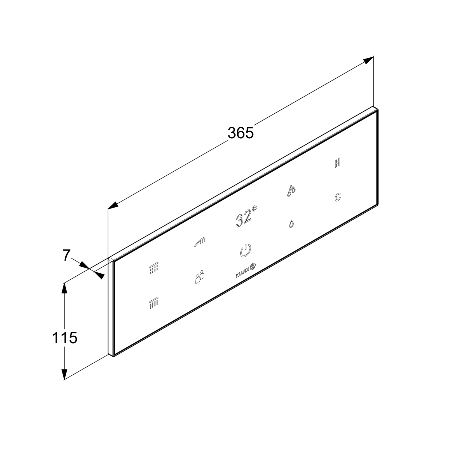 Kludi Touchtronic Смеситель для душа термостатический на 3 потребителя, встраиваемый, цвет: черный 38310G1-00