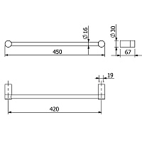 Kludi Vela R Полотенцедержатель 45 см, подвесной, цвет: брашированное золото 58980N0