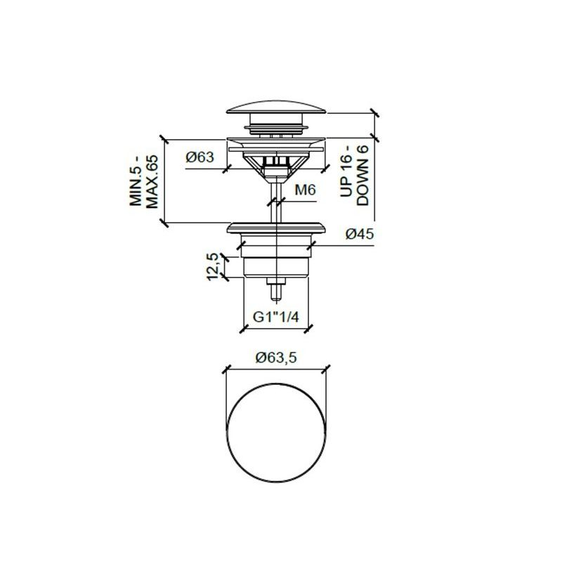 Almar Mixers Донный клапан универсальный, цвет: matt black E094000.MB
