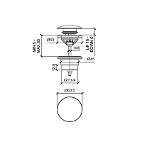 Almar Mixers Донный клапан универсальный, цвет: matt black E094000.MB