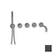Almar Modular Round Термостат для ванны с изливоми душем, внешняя, цвет: PVD brushed absolute black E180136.AB