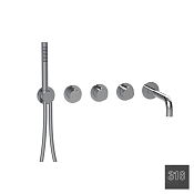 Almar Modular Round Термостат для ванны с изливоми душем, внешняя, цвет: PVD brushed absolute black E180136.AB316