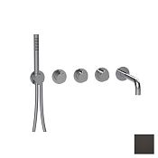 Almar Modular Round Термостат для ванны с изливоми душем, внешняя, цвет: PVD polished deep black E180136.DB