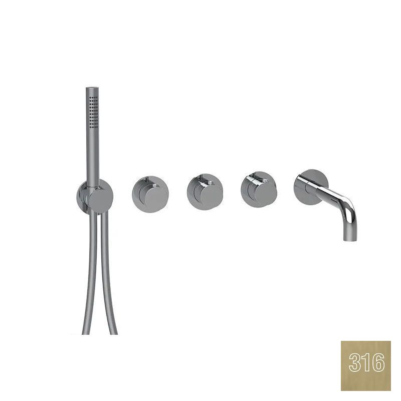 Almar Modular Round Термостат для ванны с изливоми душем, внешняя, цвет: 316 PVD brushed high brass E180136.HB316