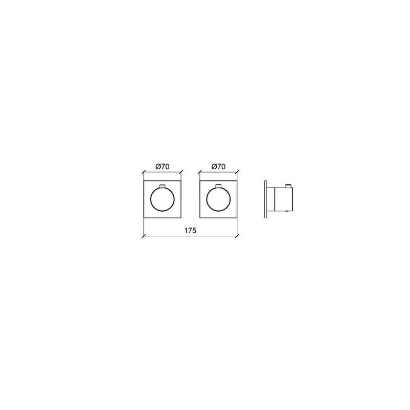 Almar Modular Square Термостат для душа, внешняя часть на 1 потребитель, цвет: matt black E180181.MB