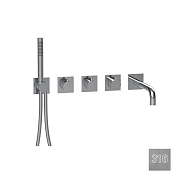 Almar Modular Square Термостат для ванны, излив,душ, внешняя, цвет: 316 brushed stainless steel E180186.316