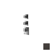 Almar High Flow Square Термостат для душа, внешняя часть на 2 потребителя, цвет: polished deep black E180022.DB