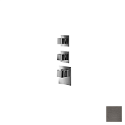 Almar High Flow Square Термостат для душа, внешняя часть на 2 потребителя, цвет: brushed gun metal E180022.GM