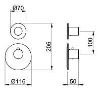 Almar High Flow Round Термостат для душа, внешняя часть на 1 потреб., цвет: 316 PVD brushed copper E180031.CO316